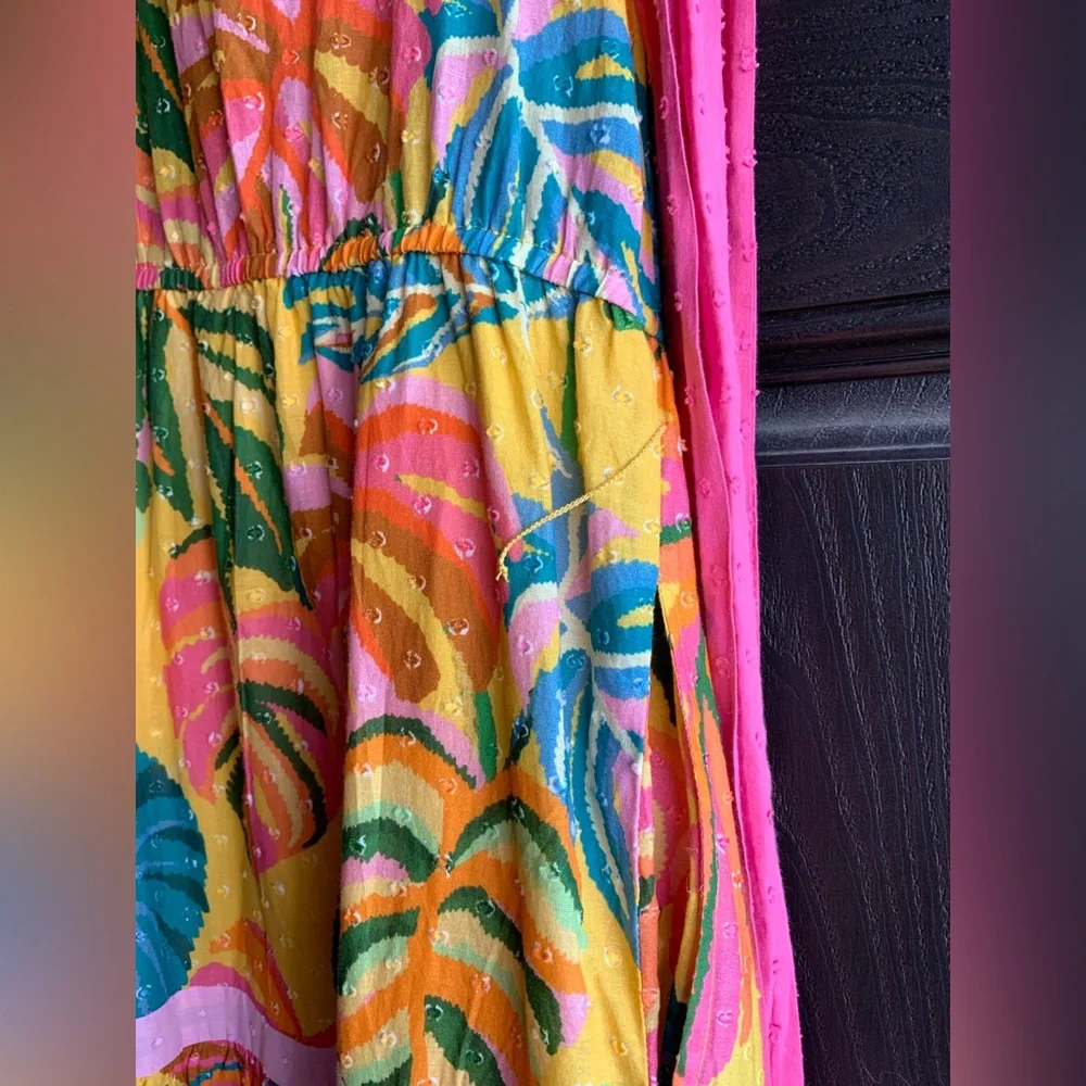 Vibrant Farm Rio by Anthropologie Palm wrap maxi dress - 100% Cotton. - Picture 16 of 16